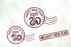 Happy New Year Post Stamps SVG PNG Product Image 2