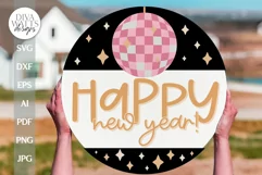 Happy New Year SVG Happy New Year Door Hanger svg New Years Product Image 1