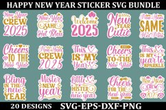 happy new year sticker Svg Bundle for Shirts 2025 New Year Product Image 1