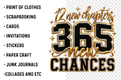 12 New Chapters 365 New Chances PNG | New Year Motivational Product Image 3