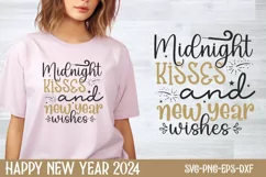 Midnight Kisses and new year wishes SVG, Happy New Year SVG Product Image 1