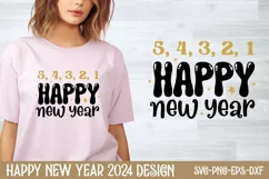 5, 4, 3, 2, 1 happy new year SVG, Happy New Year Product Image 1