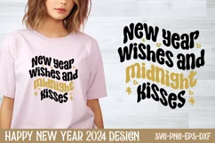 New year wishes and midnight kisses SVG, Happy New Year SVG Product Image 1
