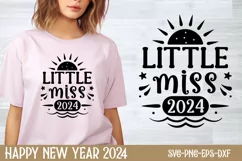 Little miss 2024 SVG, Happy New Year SVG Product Image 1