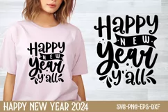Happy new year y'all SVG, Happy New Year SVG Product Image 1