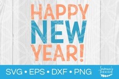 Happy New Year SVG Card Design Cricut Cut File Silhouette Product Image 1