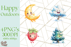 Nature &amp; Outdoors Clip Art PNG, Whimsical Watercolor Clipart Product Image 1