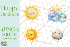 Nature &amp; Outdoors Clip Art PNG, Whimsical Watercolor Clipart Product Image 1