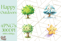Nature &amp; Outdoors Clip Art PNG, Whimsical Watercolor Clipart Product Image 1