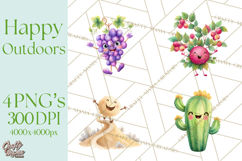 Nature &amp; Outdoors Clip Art PNG, Whimsical Watercolor Clipart Product Image 1