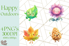 Nature &amp; Outdoors Clip Art PNG, Whimsical Watercolor Clipart Product Image 1