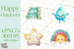 Nature &amp; Outdoors Clip Art PNG, Whimsical Watercolor Clipart Product Image 1