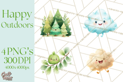 Nature &amp; Outdoors Clip Art PNG, Whimsical Watercolor Clipart Product Image 1