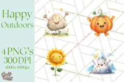 Nature &amp; Outdoors Clip Art PNG, Whimsical Watercolor Clipart Product Image 1