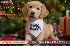 Happy Pawlidays SVG | Christmas Dog Bandana SVG Product Image 2