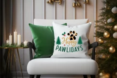 Happy Pawlidays SVG ,Dog Christmas SVG Design Product Image 2
