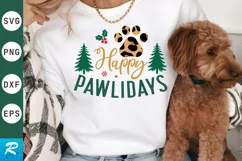 Happy Pawlidays SVG ,Dog Christmas SVG Design Product Image 1
