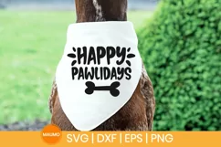 Happy pawlidays | Funny dog bandana svg quote Product Image 1