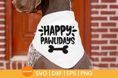 Happy pawlidays | Funny dog bandana svg quote Product Image 2