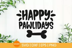 Happy pawlidays | Funny dog bandana svg quote Product Image 3