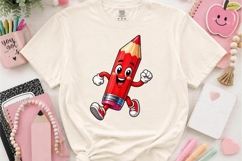 Happy Pencil Character PNG School Supply Clipart Product Image 2
