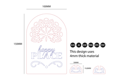 Happy Place Decorative Sign Laser Cut SVG Product Image 2