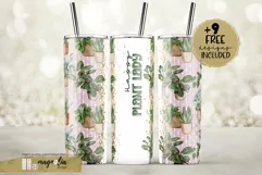 happy plant lady pink tumbler wrap png