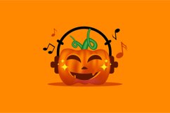 Happy pumpkin face listening music design Product Image 2