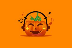 Happy pumpkin face listening music design Product Image 1