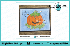Happy Funny Pumpkin Digi Stamp Autumn Fall Coloring Product Image 3
