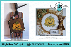 Happy Funny Pumpkin Digi Stamp Autumn Fall Coloring Product Image 5