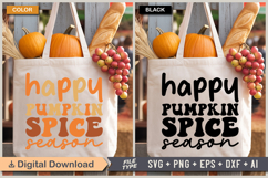 Happy Pumpkin Spice Season SVG File | Fall Retro SVG Product Image 2
