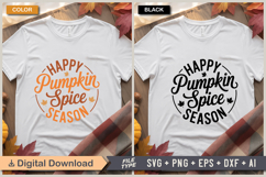 Happy Pumpkin Spice Season SVG File | Fall Round Sign SVG Product Image 3