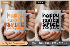 Happy Pumpkin Spice Season SVG File | Fall Retro SVG Product Image 4