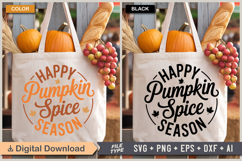Happy Pumpkin Spice Season SVG File | Fall Round Sign SVG Product Image 4