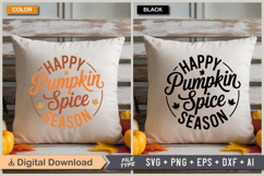 Happy Pumpkin Spice Season SVG File | Fall Round Sign SVG Product Image 5
