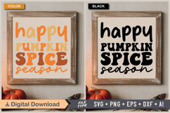 Happy Pumpkin Spice Season SVG File | Fall Retro SVG Product Image 5