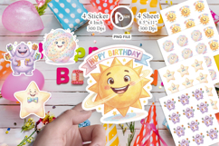 Round Space Birthday Sticker Product Image 1
