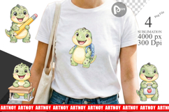 Happy School Dino Pal Sublimation Product Image 1