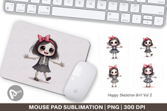 Happy Skeleton Girl Mouse Pad Product Image 1