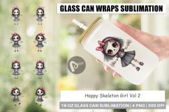 Happy Skeleton Girl Glass Can Product Image 1