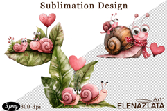 Clipart with Heartfelt Moments, Happy Snail hearts Product Image 1