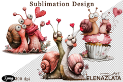 Clipart with Heartfelt Moments, Happy Snail hearts Product Image 1