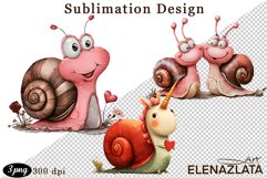 Clipart with Heartfelt Moments, Happy Snail hearts Product Image 1