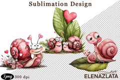 Clipart with Heartfelt Moments, Happy Snail hearts Product Image 1