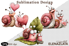 Clipart with Heartfelt Moments, Happy Snail hearts Product Image 1