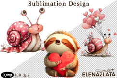 Clipart with Heartfelt Moments, Happy Snail hearts Product Image 1