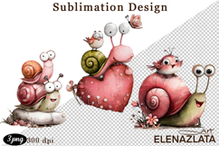 Clipart with Heartfelt Moments, Happy Snail hearts Product Image 1