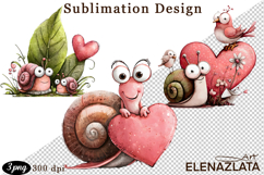 Clipart with Heartfelt Moments, Happy Snail hearts Product Image 1