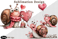 Clipart with Heartfelt Moments, Happy Snail hearts Product Image 1